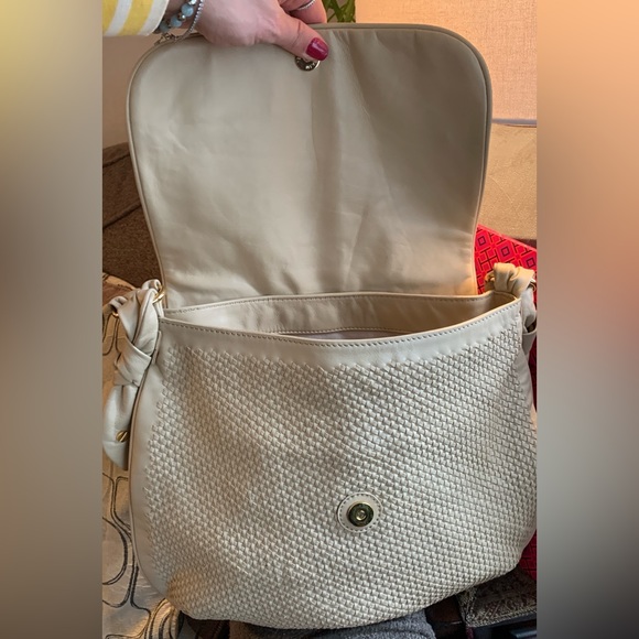 Authentic TORY BURCH Woven leather Flap shoulder bag - Picture 11 of 16